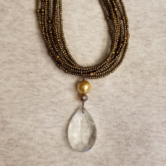 HANDMADE Chandelier Crystal and seed bead Necklace!! - Picture 1 of 6